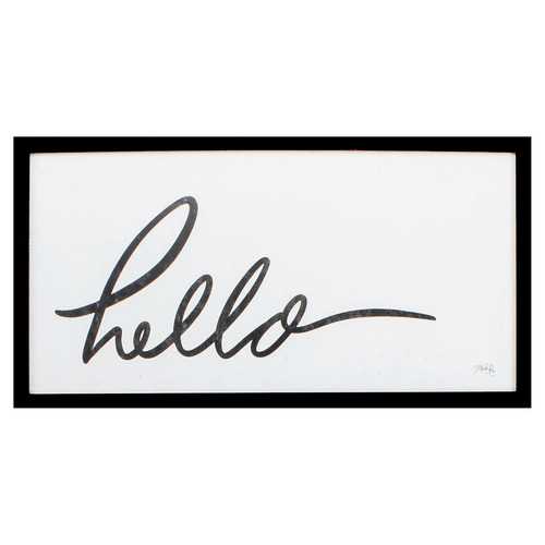 25" X 13" Silver Frame Hello