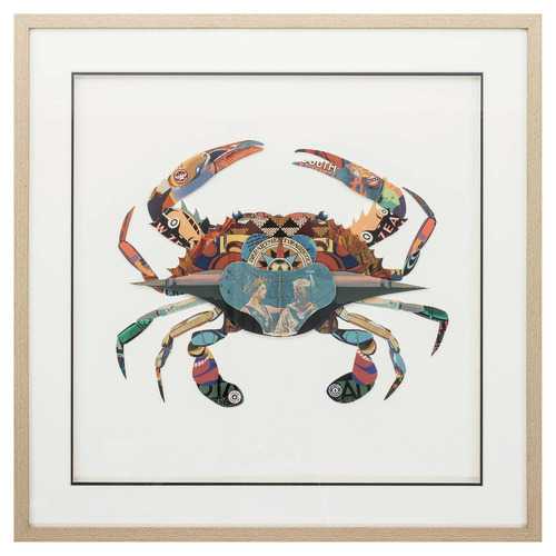 26" X 26" Paper Collage Crab