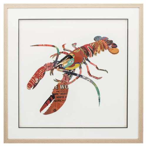 26" X 26" Paper Collage Lobster