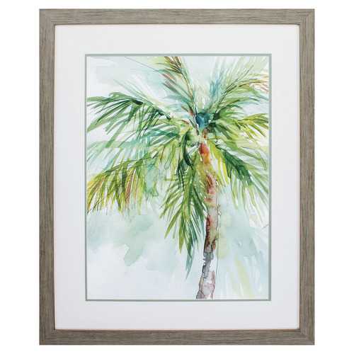 27" X 33" Woodtoned Frame Palm Breezes II