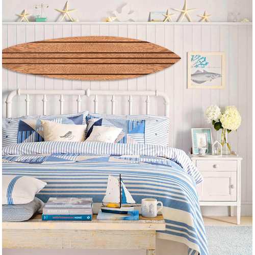 Natural Brown Thin Stripe Surfboard Wall Art