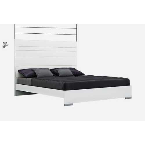 76" X 80" X 54" White Stainless Steel King Bed