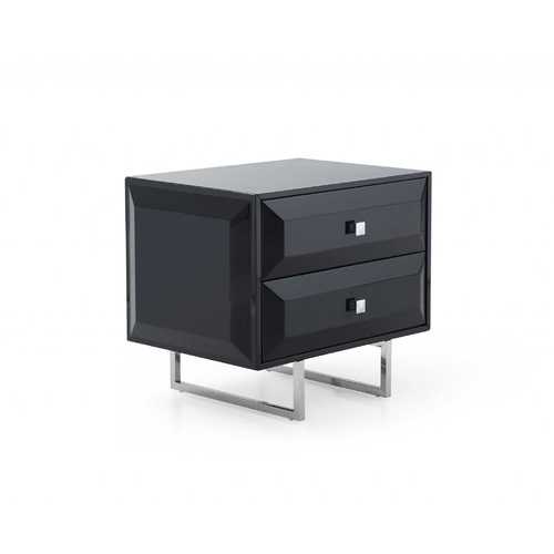 27" X 20" X 23" Black Chrome Nightstand