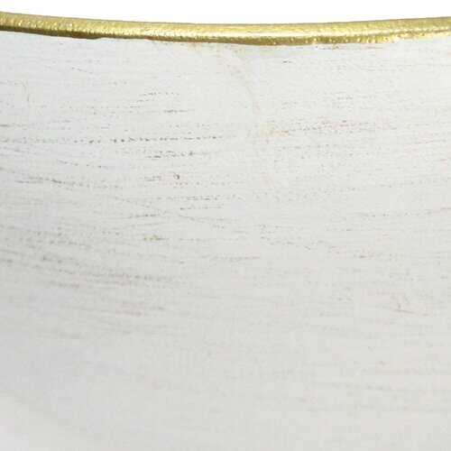 S/2 Creamy Round Metal Wall Planters