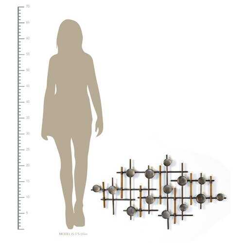 Brushed Metal & Wood Wall Sculpture