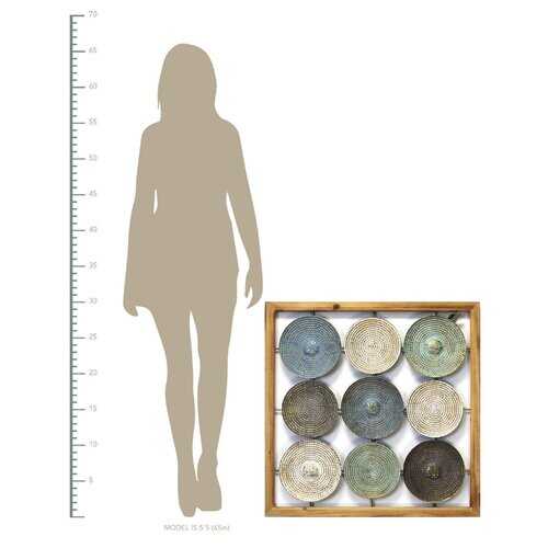 Distressed Multi-Color Metal & Wood Framed Plates