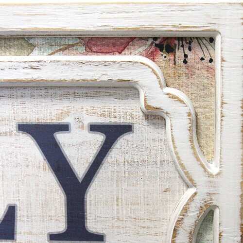 Distressed Shabby Chic Floral Family Framed Wall Art