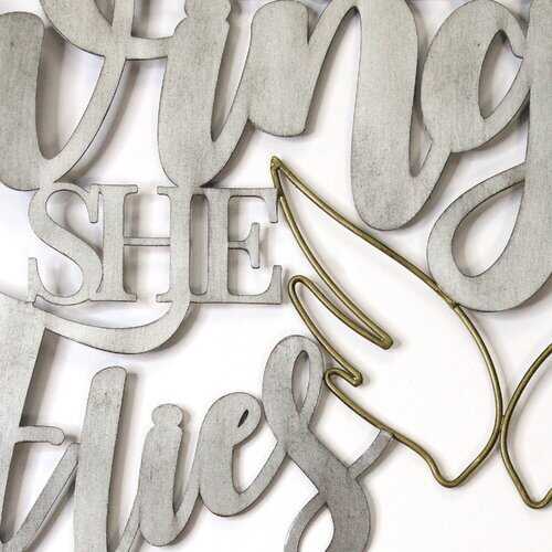 Gold Brave Wings Metal Wall Decor