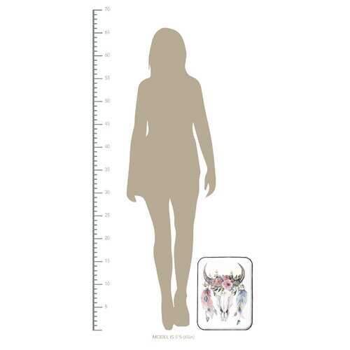 Pastel Boho Cow Metal Wall Decor