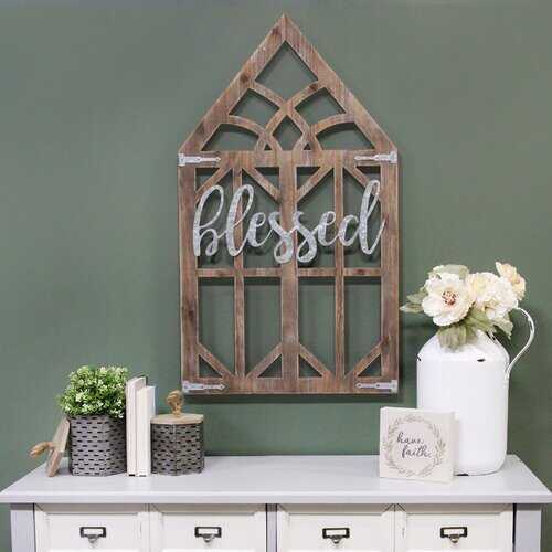 Blessed Window Shape Wood Framed Wall Art