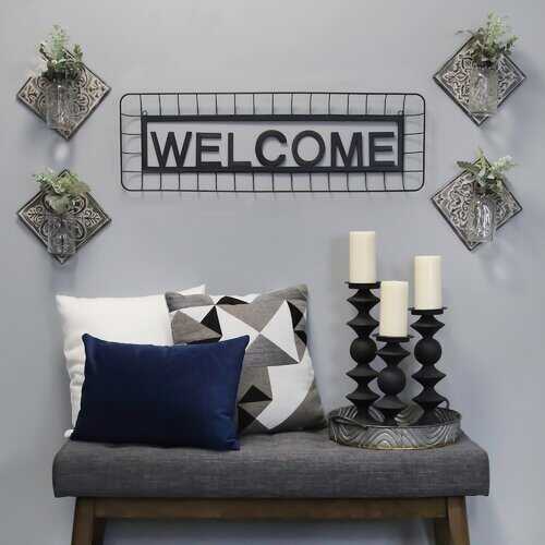 Set of 4 Hanging Glass Vase on Tile Wall Decor