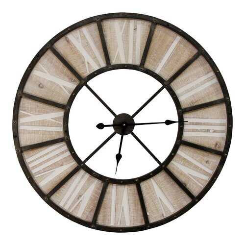 31.50" Oversized Wood & Metal Farmhouse Jackson Wall Clock