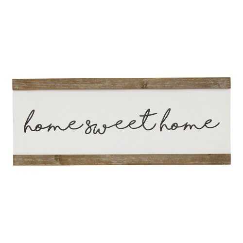 Scripted "Home Sweet Home" Metal & Wood Wall Decor
