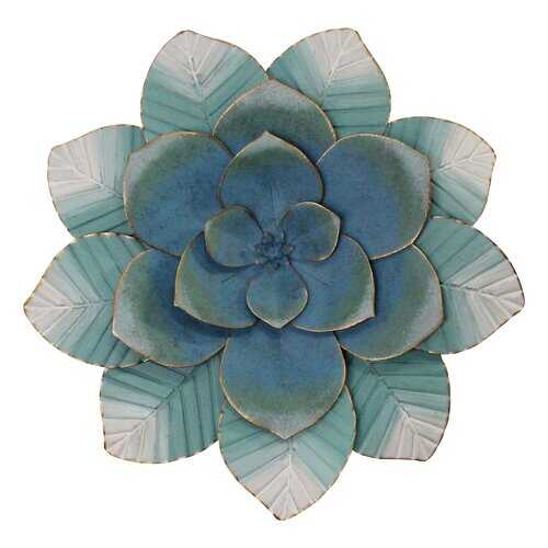 Blue Ombre Metal Flower Wall Decor
