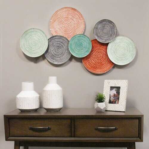 Malibu Textured Metal Plates Wall Decor