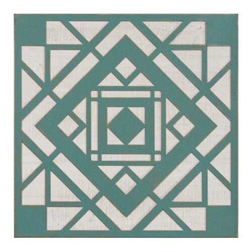 Green Aztec Metal and Wood Wall Decor
