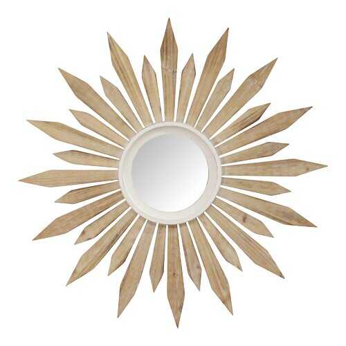 30" Wood Framed Ray of Sunshine Wall Mirror