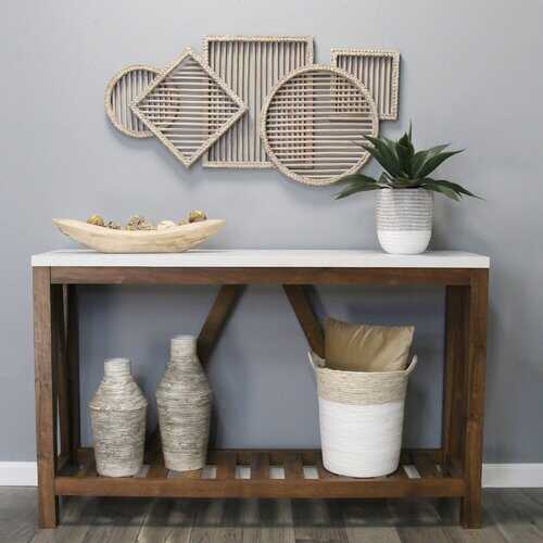 Geometric Whitewash Statement Wall Decor
