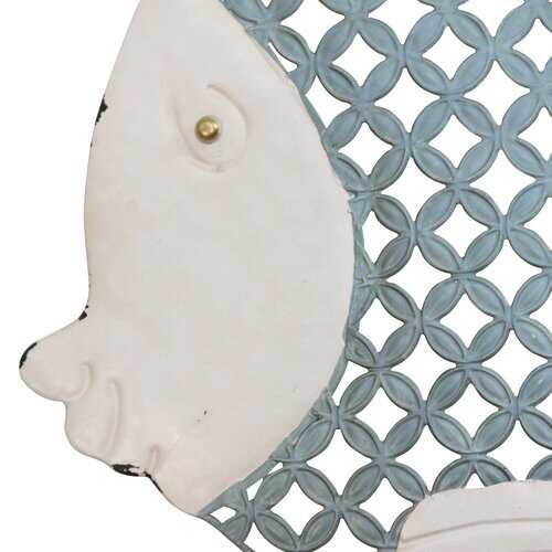 S/2 Tropical Two-Tone Metal Fish Wall Decor