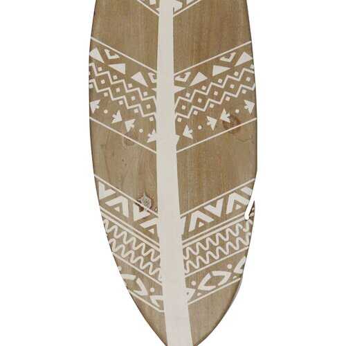 Tribal Print Wood Feathers 3D Wall Art Set of 2