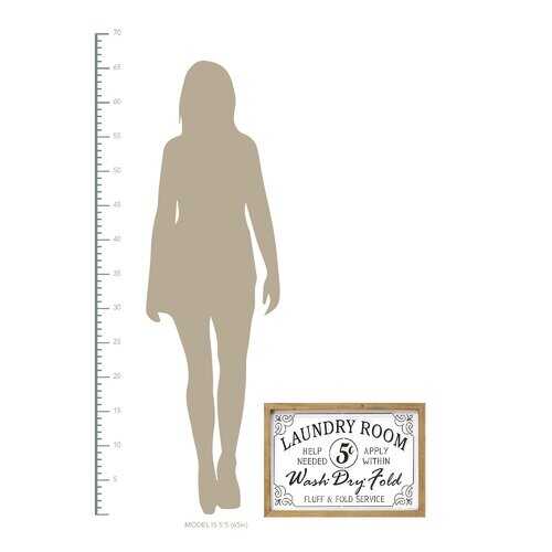 Vintage Style Laundry Room Glass and Wood Framed Wall Art