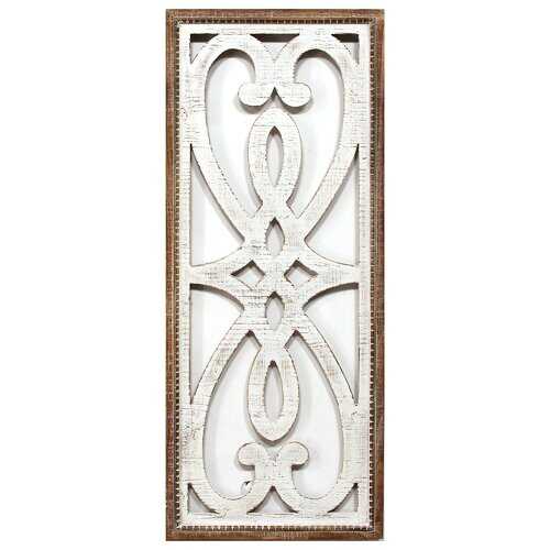 Distressed Heart and Fleur de Lis Wood Panel Wall Decor