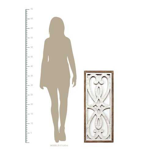 Distressed Heart and Fleur de Lis Wood Panel Wall Decor