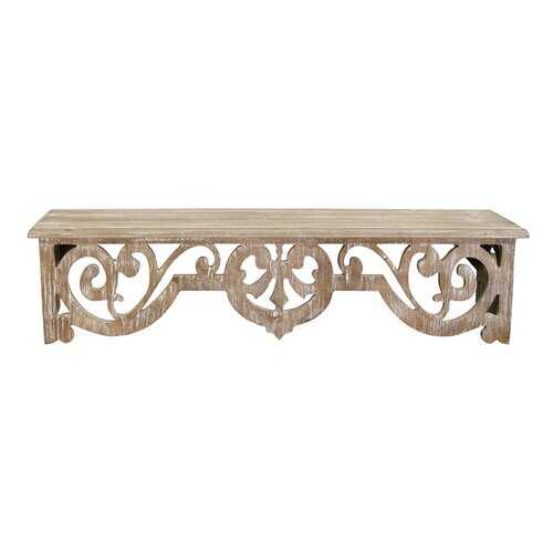 Distressed Vintage Wood Scroll Wall Shelf