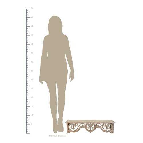 Distressed Vintage Wood Scroll Wall Shelf