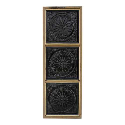 Distressed Mykonos Medallion Metal and Wood Wall Decor