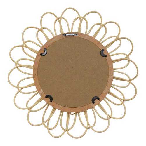 Rattan Flower Petal Design Round Wall Mirror