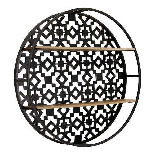 Black Boho Metal & Wood Framed Shelf