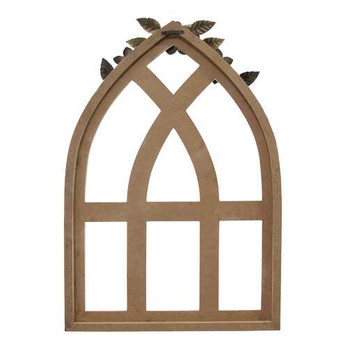 Distressed White Arch w/ Metal Flowers Wall Decor