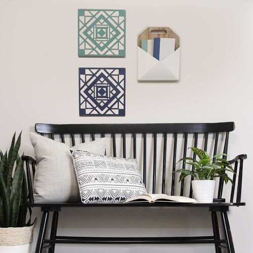 Wood and White Metal Wall Hanging Mailbox