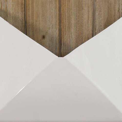 Wood and White Metal Wall Hanging Mailbox