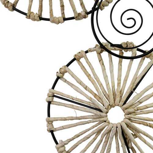 Woven Rattan and Metal Centerpiece