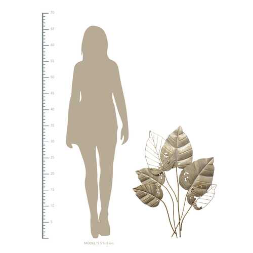 Gold Metal Leaves Wall Decor