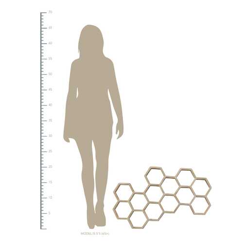 Whitewash Honeycomb Wood Wall Art