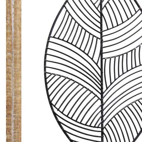 Distressed Outdoor Metal Leaf and Wood Frame Wall Art