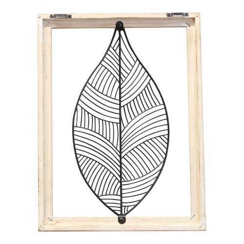 Distressed Outdoor Metal Leaf and Wood Frame Wall Art