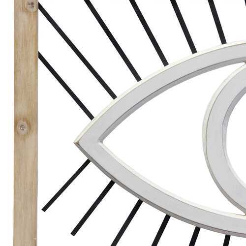 Evil Eye Metal & Wood Frame Wall Art