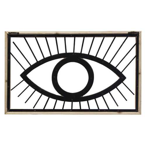 Evil Eye Metal & Wood Frame Wall Art