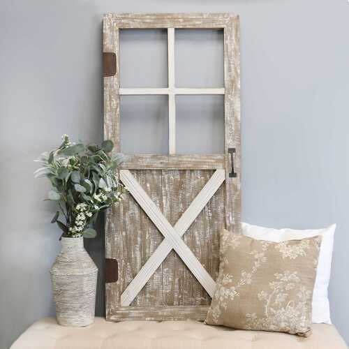 Distressed Wood Framed Barn Door Home Decor