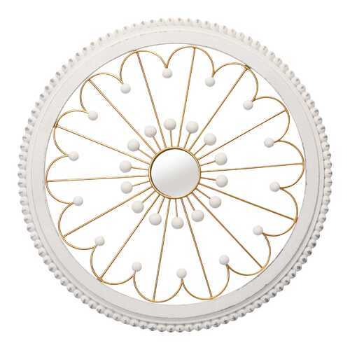 3.5" Round Medallion Wood and Metal Wall Mirror