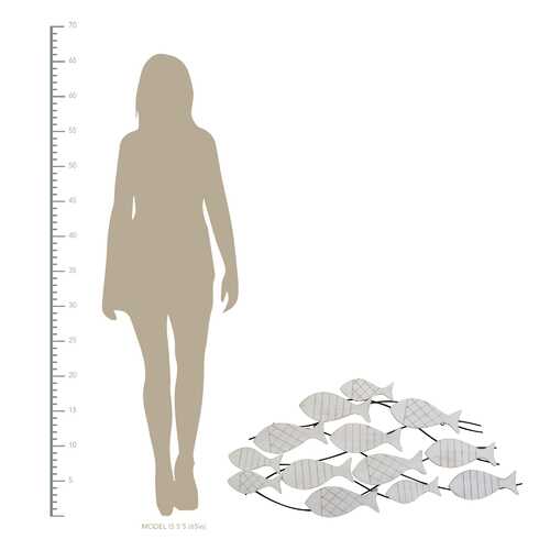 Distressed Fish in Motion Metal Wall Sculpture