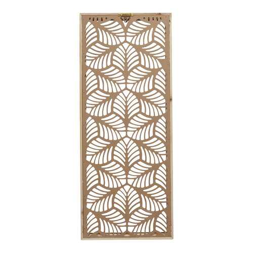 Carved Leaf Wood Framed Wall Panel