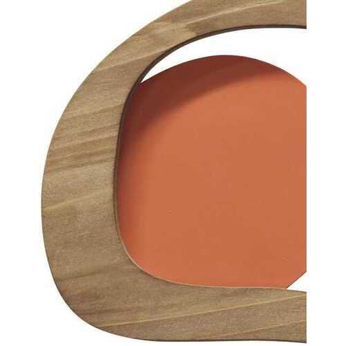 Orange Walnut Wooden & Metal Wall Decor