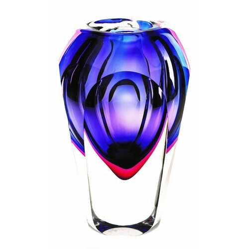 9" Purple Art Glass Vase