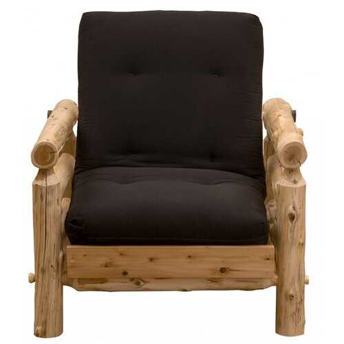 Authentic Log Cabin Natural Cedar Futon Chair and Ottoman Set
