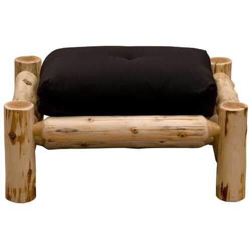 Authentic Log Cabin Natural Cedar Futon Chair and Ottoman Set
